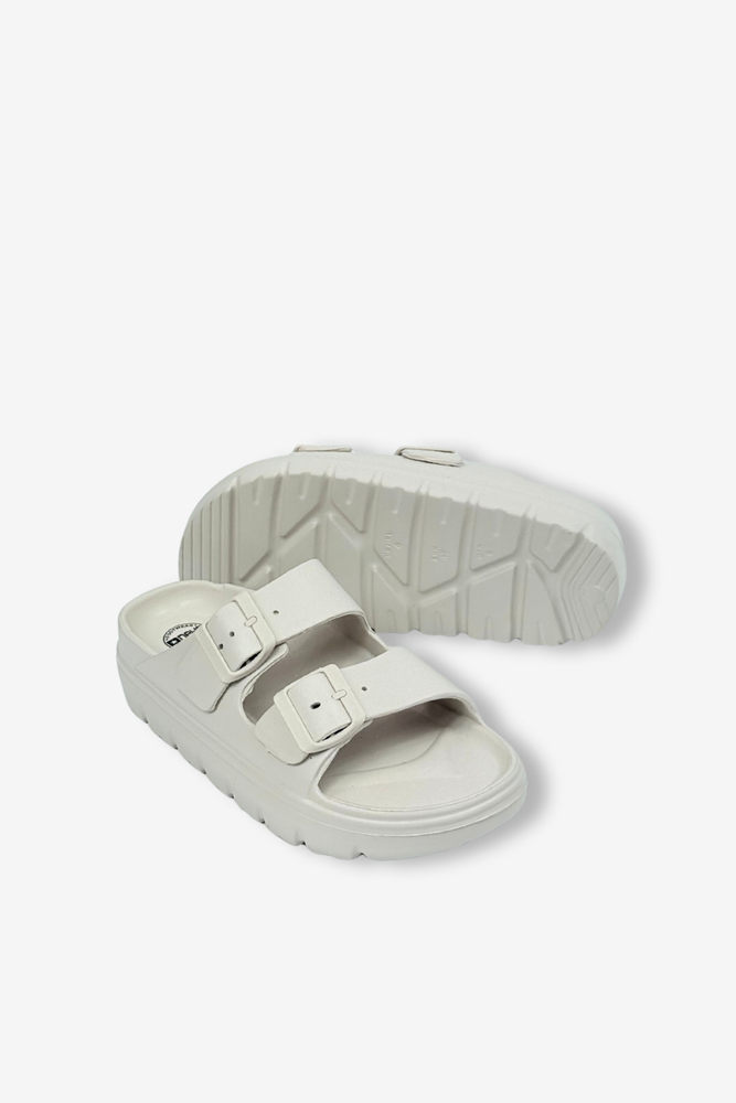 Бежеві шльопанці для басейну з регульованим ремінцем