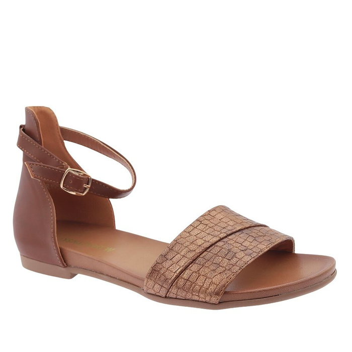 Złote sandały z zakrytą piętą