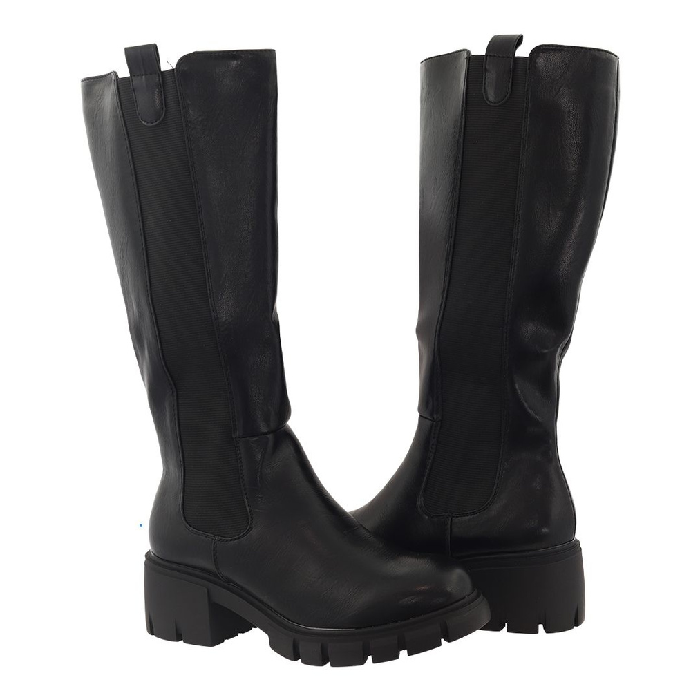 Kozaki czarne z elastyczną gumką M. Daszyński