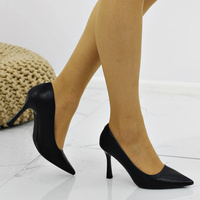 Елегантні жіночі чорні туфлі Vinceza на підборах