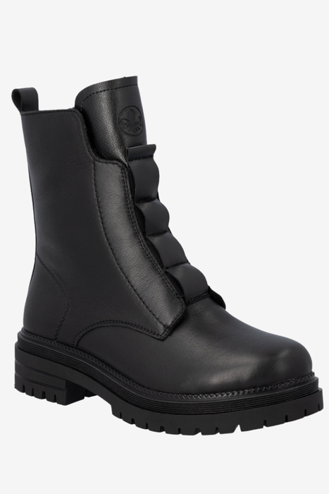 Жіночі бордові лаковані утеплені чоботи Rieker