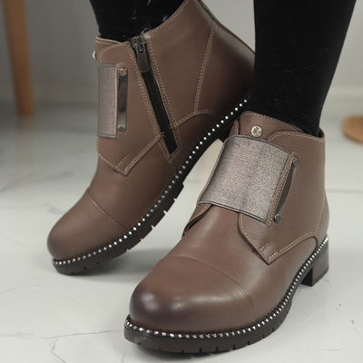 Шкіряні ботильйони Loretta Vitale капучино