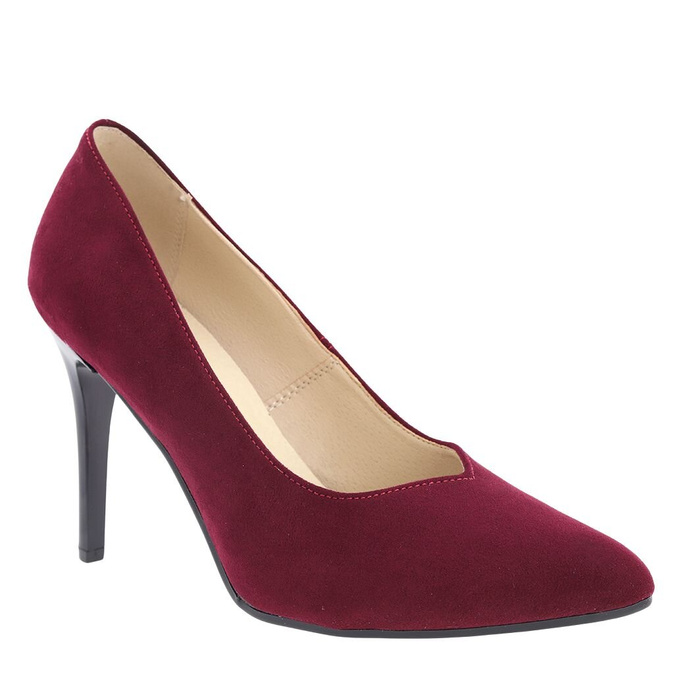 Елегантні бордові туфлі на підборах