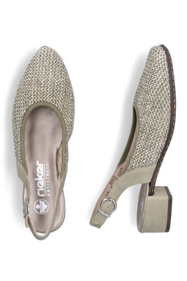 Човники жіночі з відкритою п'ятою на колодці Rieker