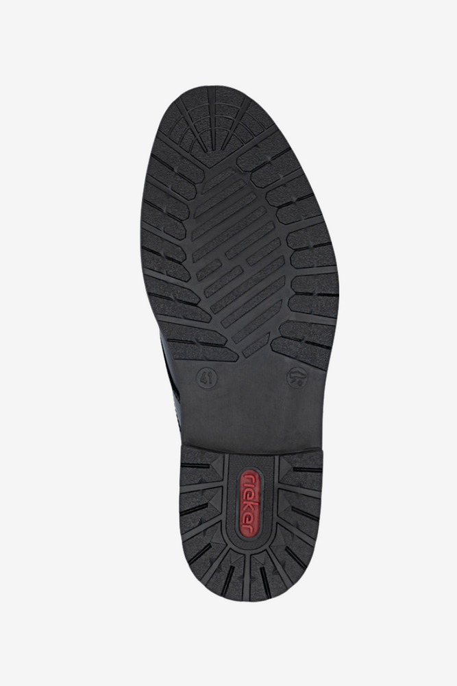 Чорні чоловічі шкіряні чоботи на платформі, утеплені Rieker