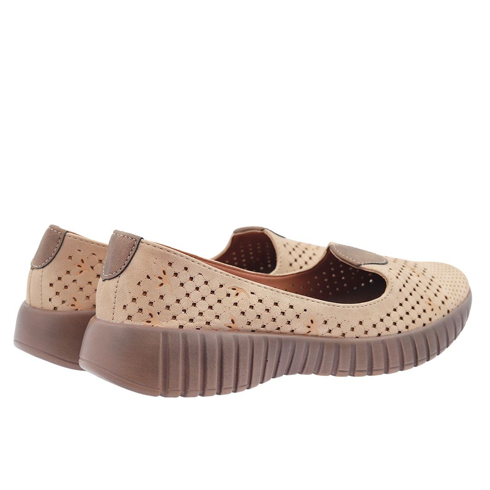 Ажурні плоскі туфлі золотого кольору