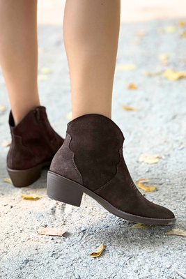 Botki kowbojki skórzane na obcasie Ryłko 