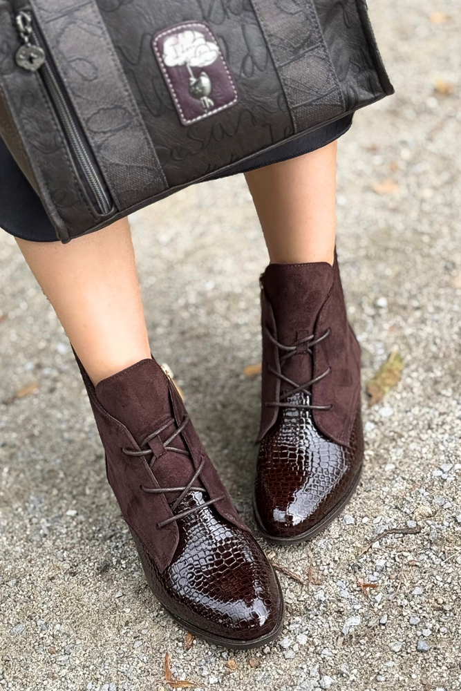 Черевики Potocki чорні на декоративному каблуці