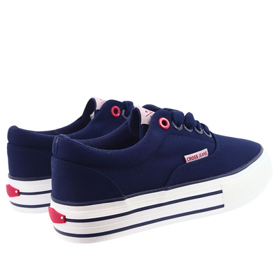 Жіночі темно-сині кросівки Cross Jeans на платформі