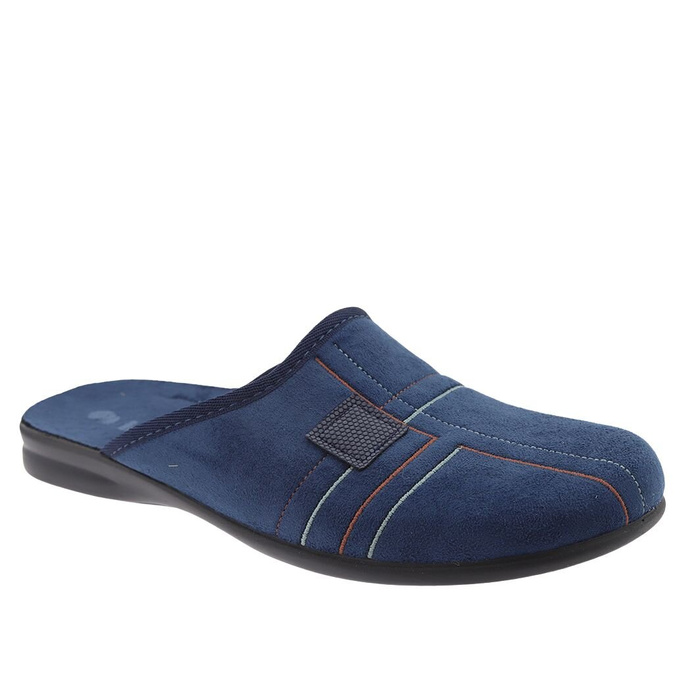 Kapcie męskie granatowe w kratkę Inblu