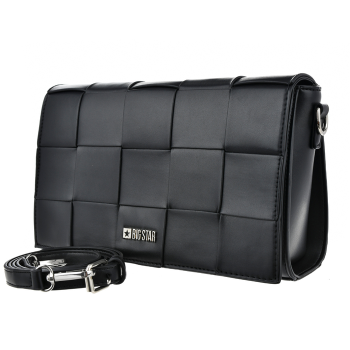 Чорна плетена сумка-мессенджер Big Star