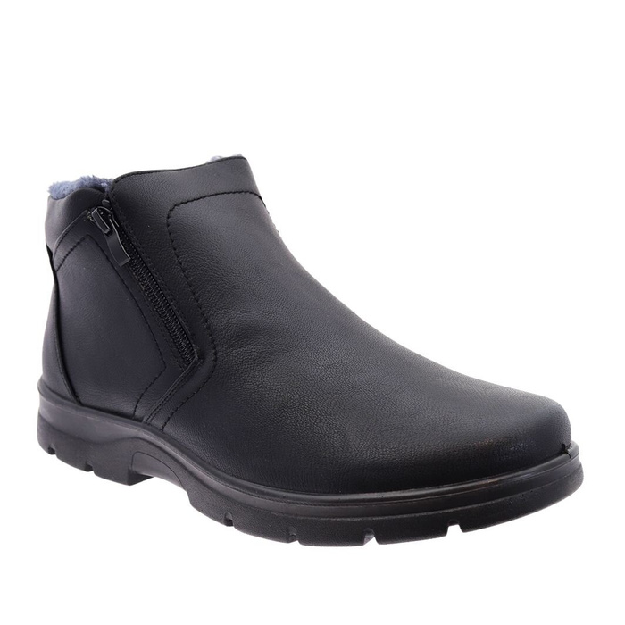 Черевики чоловічі зимові, чорні, утеплені на блискавці