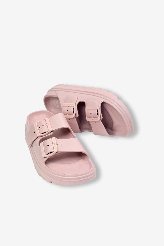 Бежеві шльопанці для басейну з регульованим ремінцем