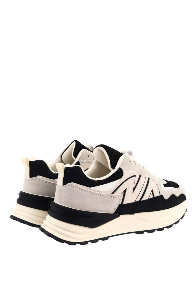 Sneakersy damskie na platformie biało czarne sznurowane