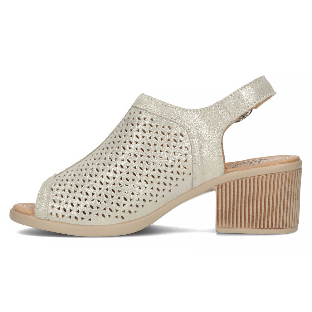 Золоті ажурні босоніжки Filippo на колодці