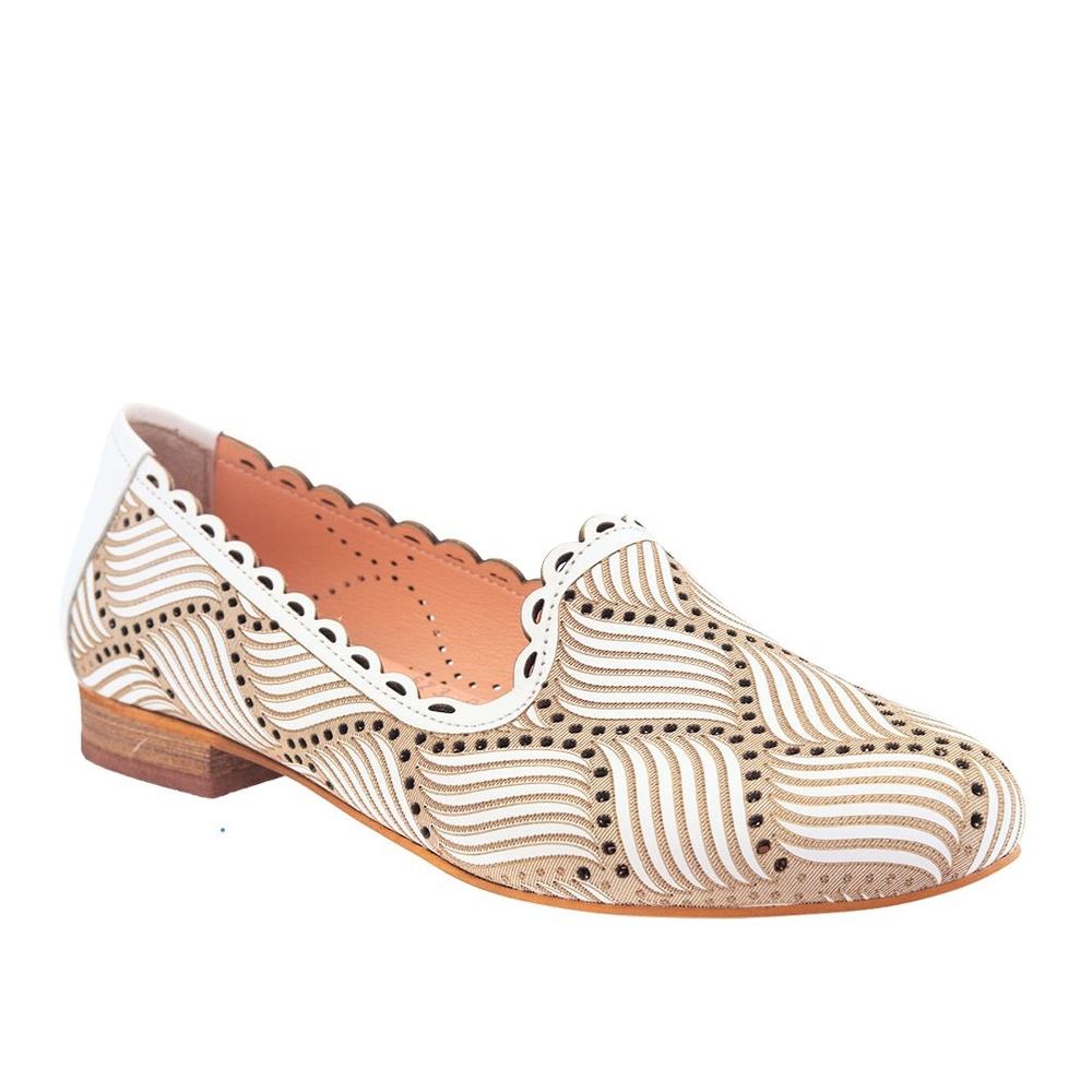 Skórzane baleriny w kolorze cappuccino Modo