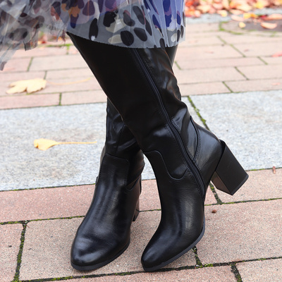 Kozaki czarne na obcasie M. Daszyński