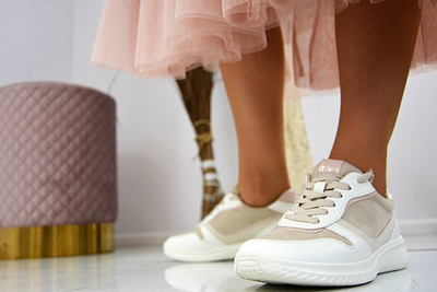 Sneakersy Tamaris 1-23746-28 459 beżowo - białe
