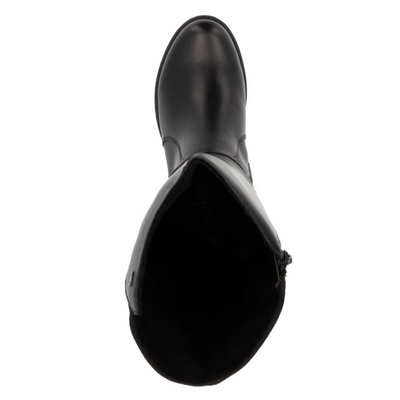 Kozaki skórzane czarne przed kolano na zamek Rieker