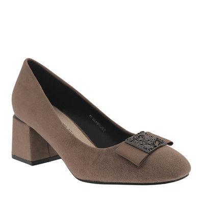 Замшеві туфлі на темно-коричневій платформі від T. Sokolski