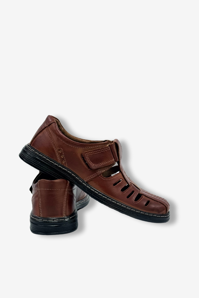 Шкіряні туфлі на липучці кабіру кольору Mariusz