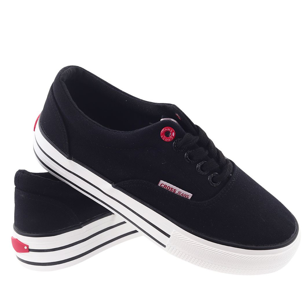 Жіночі кросівки на платформі, чорні Cross Jeans