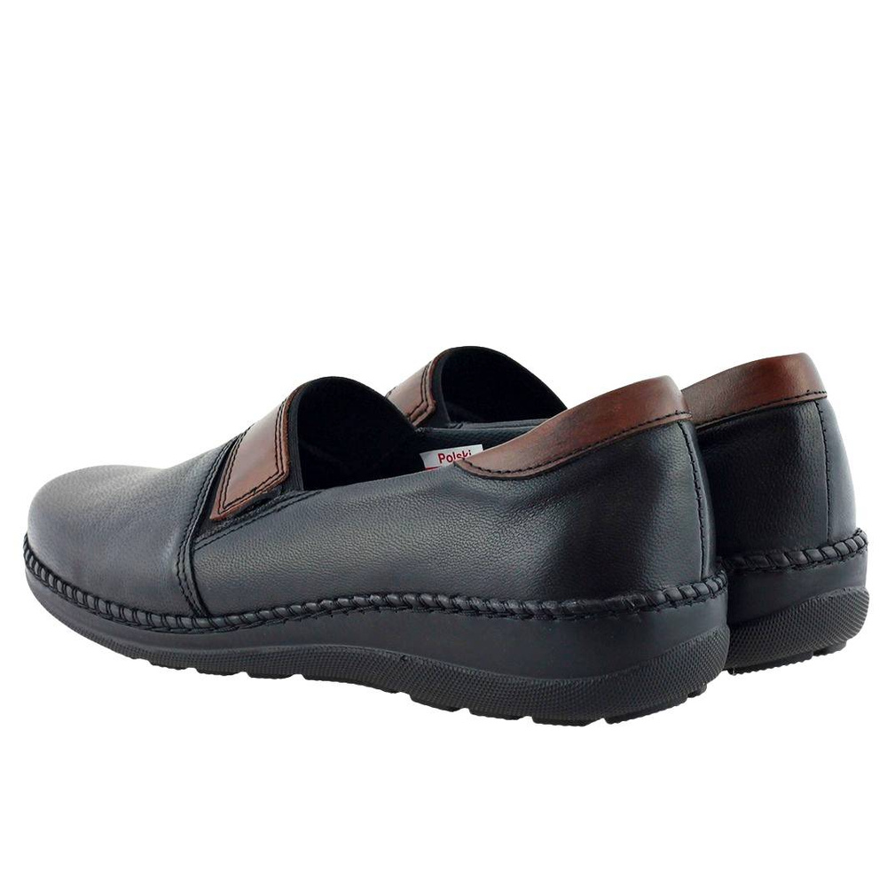 Жіночі шкіряні туфлі на низьких підборах, чорні Аксель