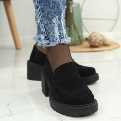 Чорні шкіряні туфлі Filippo на високому каблуці