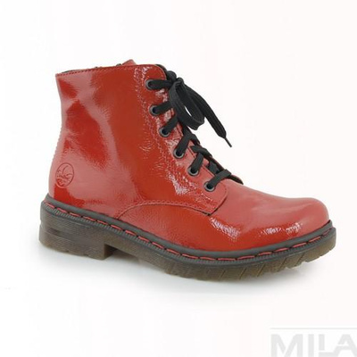 TRAPERY RIEKER CZERWONE LAKIEROWANE 76240-33