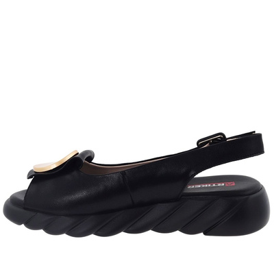 Sandały na koturnie czarne Artiker