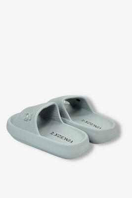 Klapki piankowe damskie szare z misiem