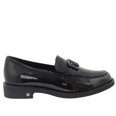 Чорні лаковані мокасини Potocki 