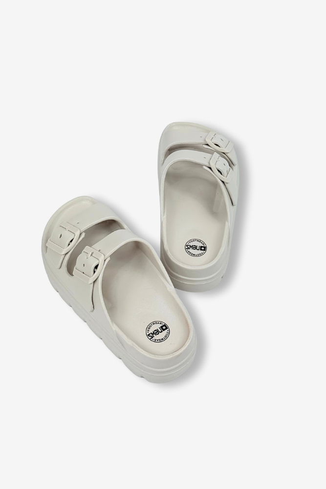 Бежеві шльопанці для басейну з регульованим ремінцем