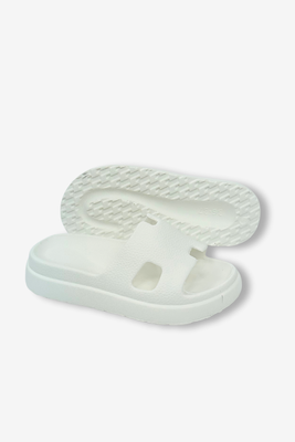 Klapki piankowe białe damskie z lekką podeszwą