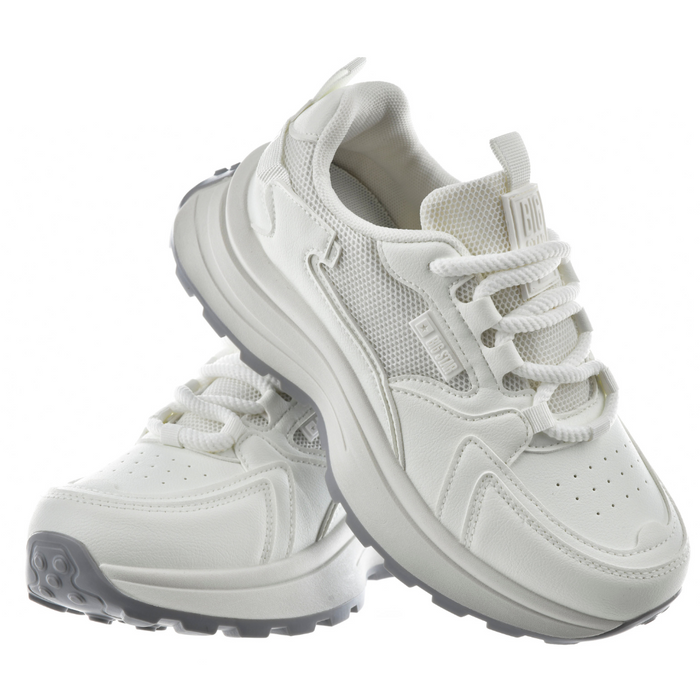 Sneakersy białe damskie z grubszą podeszwą sznurowane Big Star