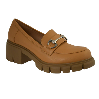 Бежеві мокасини з пряжкою на платформі від M. Daszyński