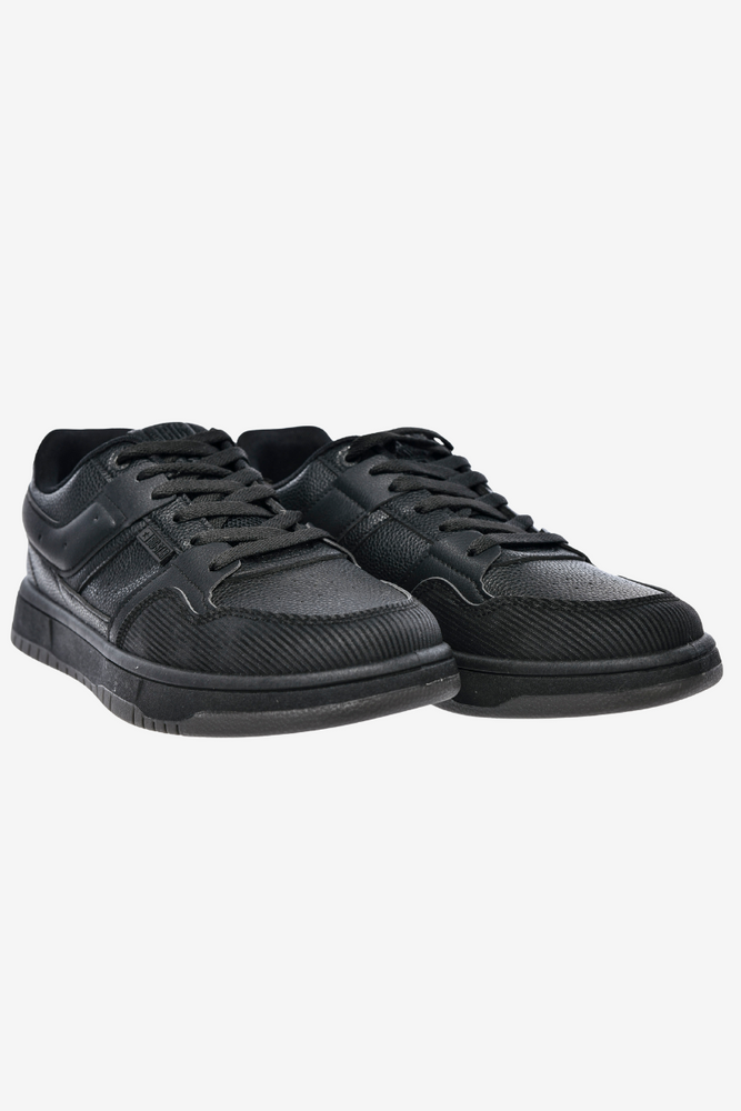 Sneakersy męskie czarne z ekoskóry na grubszej podeszwie Big Star