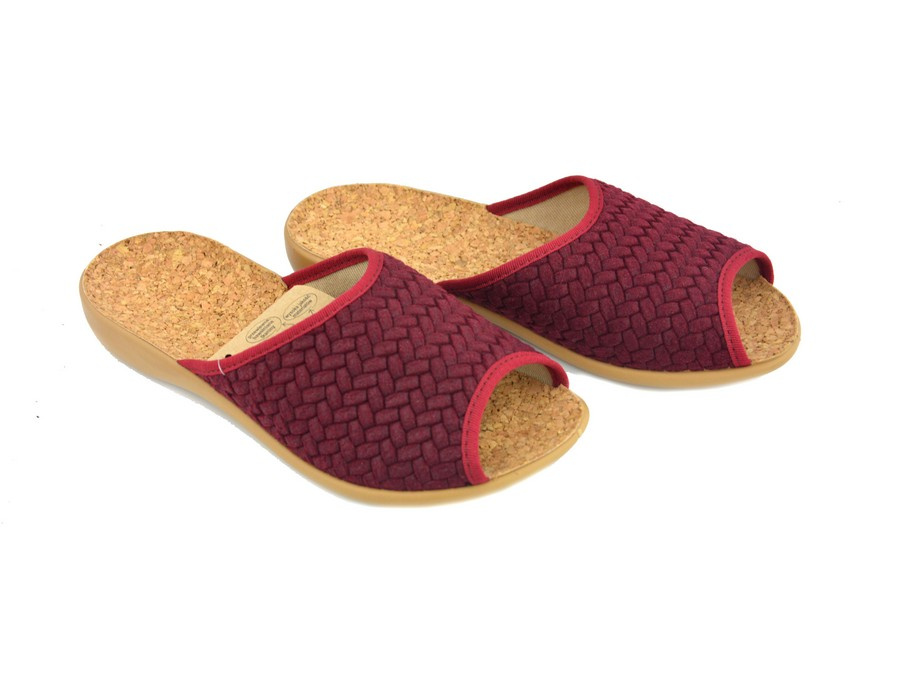 Kapcie damskie BEFADO 254D 129 bordowe
