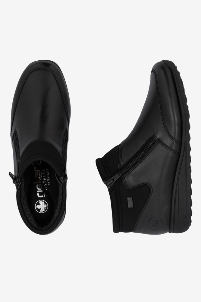 Ботильйони RIEKER Z9583-00, чорні, з оборками