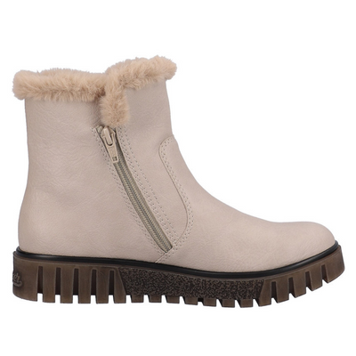 Теплі зимові чоботи Rieker на блискавці, плоскі, бежеві