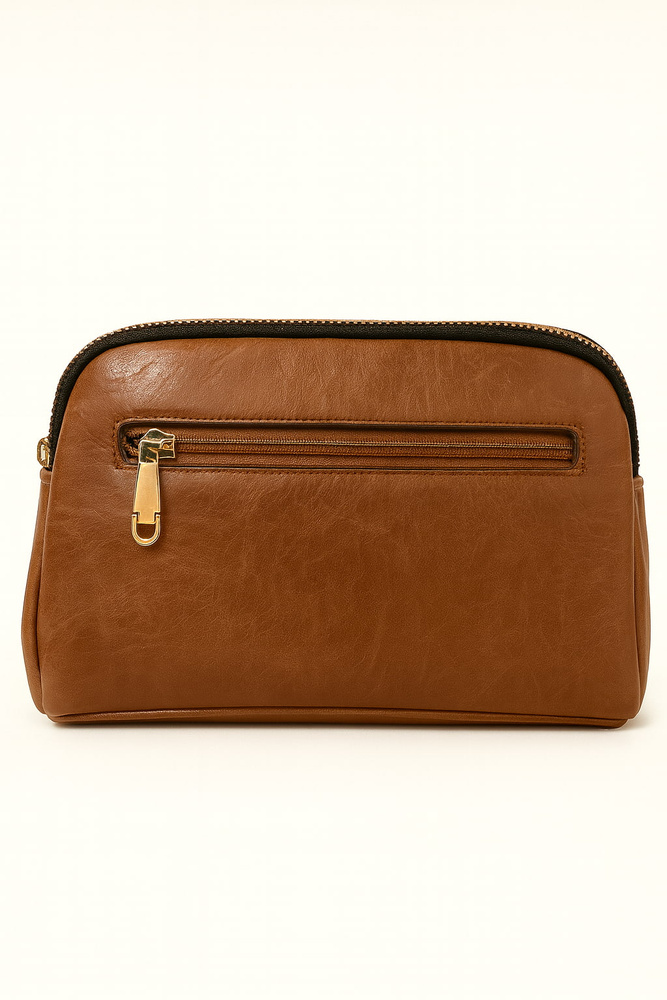 Torebka damska mała z paskiem brązowa 