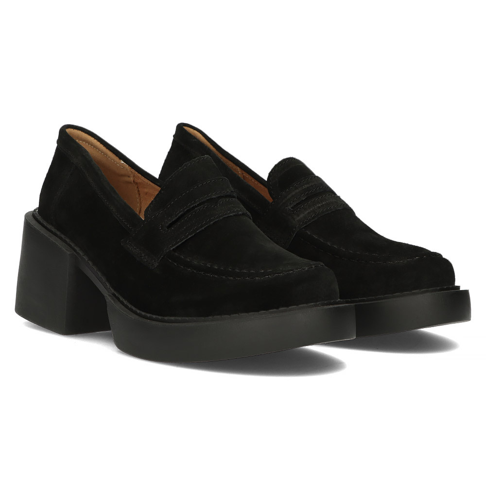 Чорні шкіряні туфлі Filippo на високому каблуці