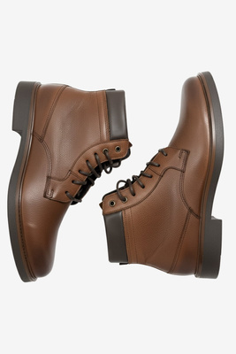 Trzewiki męskie skórzane ocieplane brązowe