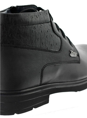 Чорні чоловічі туфлі на шнурівці і декоративній вставці