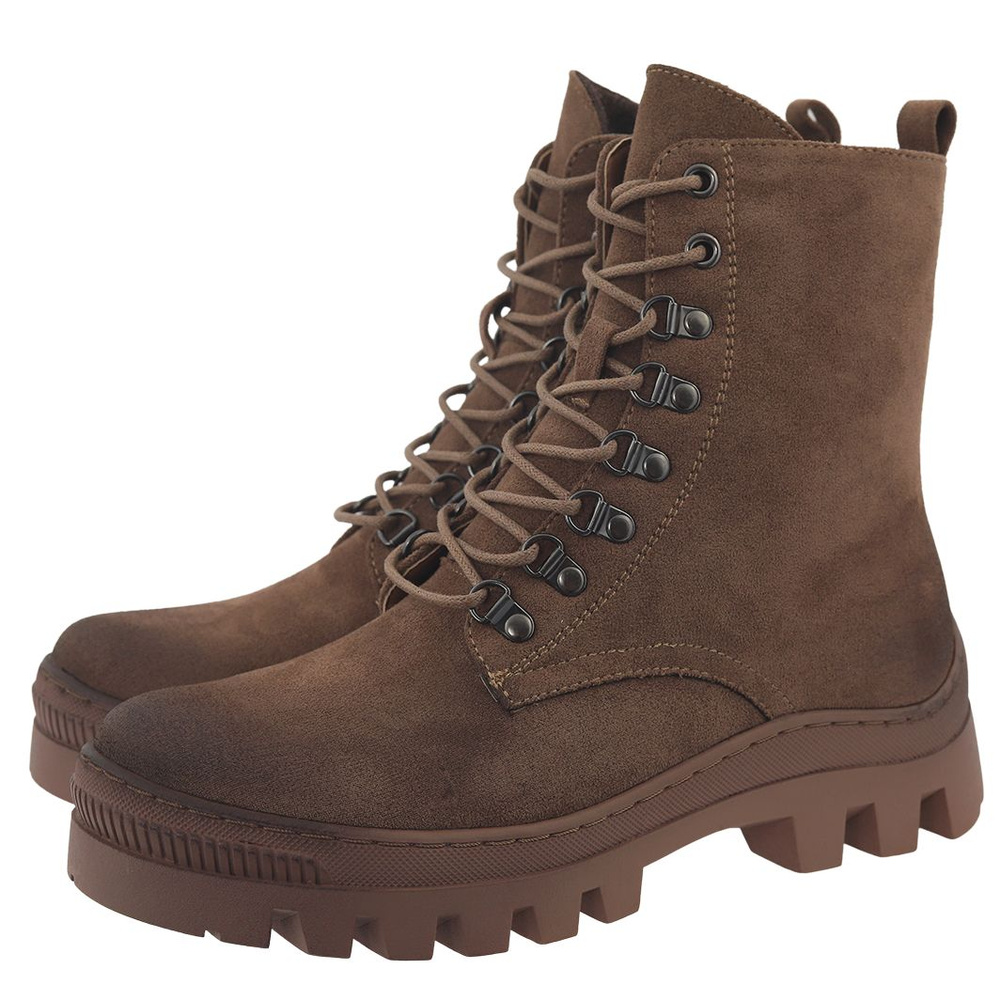 Botki sznurowane zamszowe beżowe Potocki