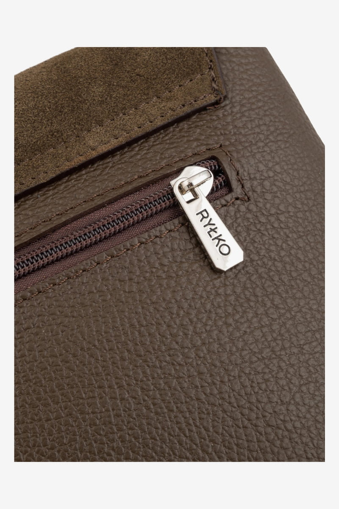 Жіноча бежева шкіряна сумочка з клапаном Ryłko