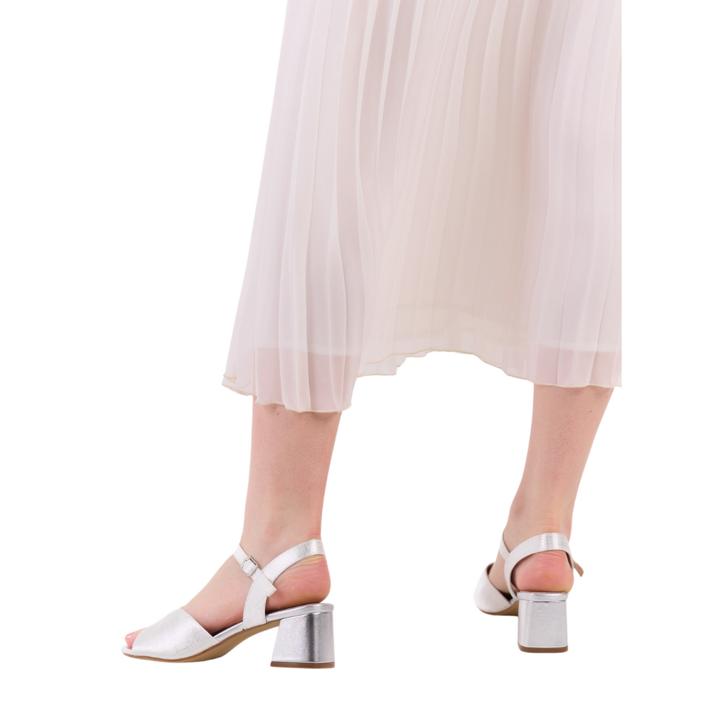 Srebrne sandały na obcasie Sergio Leone 