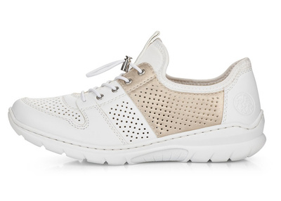 Półbuty Rieker L3254-80 biało - beżowe