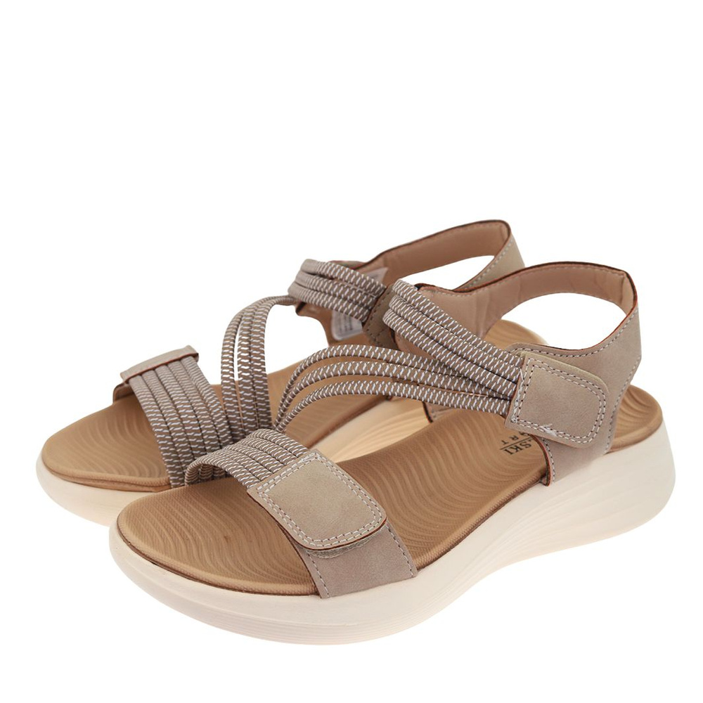 Бежеві босоніжки на липучці від T. Sokolski