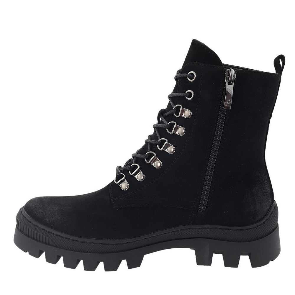 Чорні замшеві ботильйони Potocki на шнурівці